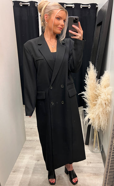 Magda oversized coat - black