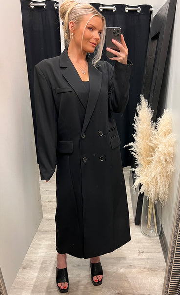 Magda oversized coat - black