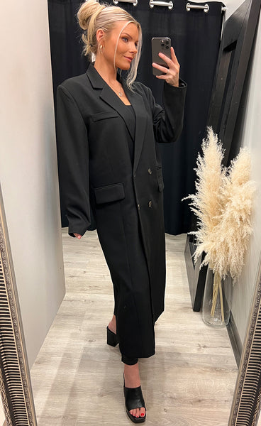 Magda oversized coat - black