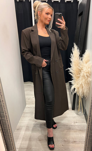 Magda oversized coat - choco