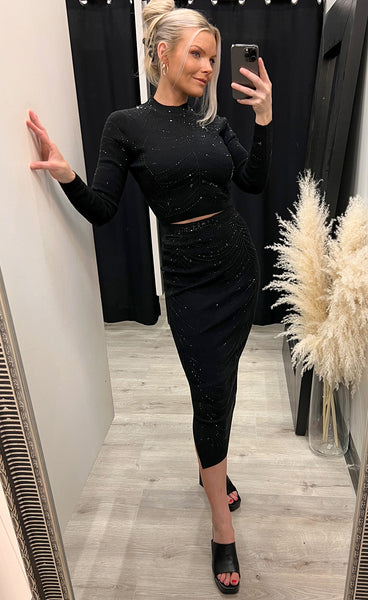 Glitter knit top 68468 - black