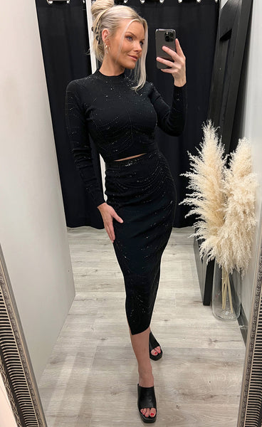 Glitter knit top 68468 - black