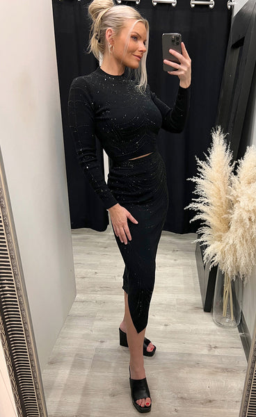 Glitter knit top 68468 - black