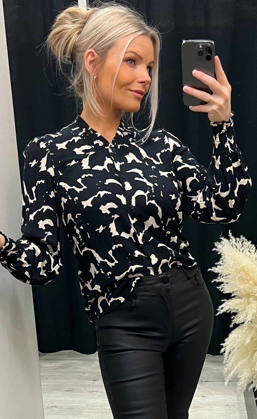Nemmy blouse 2 - black mix