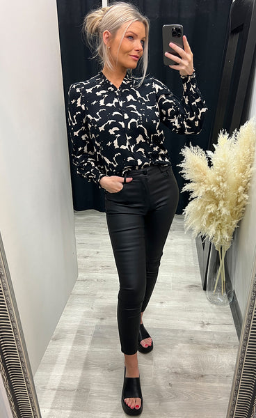 Nemmy blouse 2 - black mix