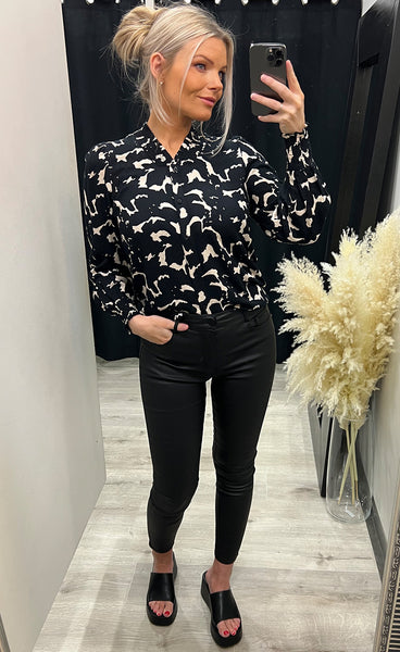 Nemmy blouse 2 - black mix