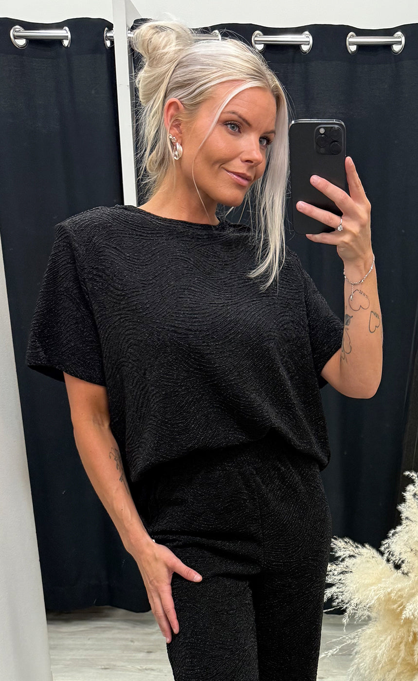 Nareen shortsleeve - black glitter