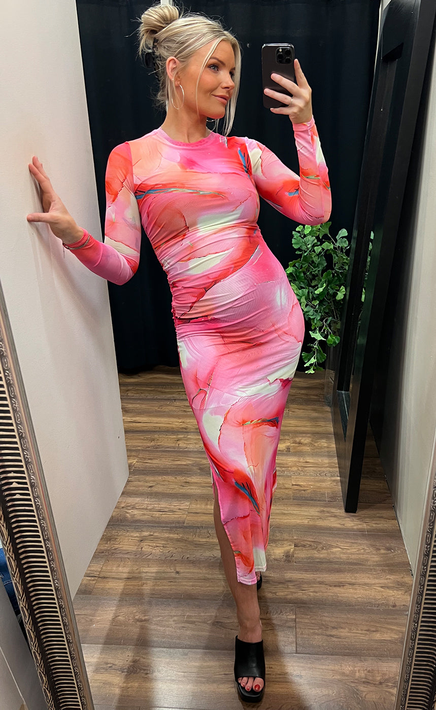 Tamara mesh dress - pink marble