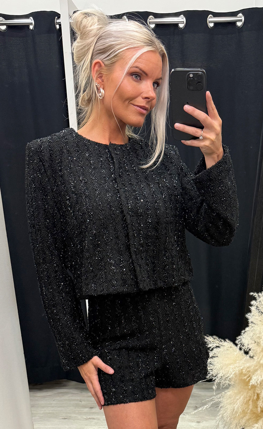Ninky jacket - black glitter