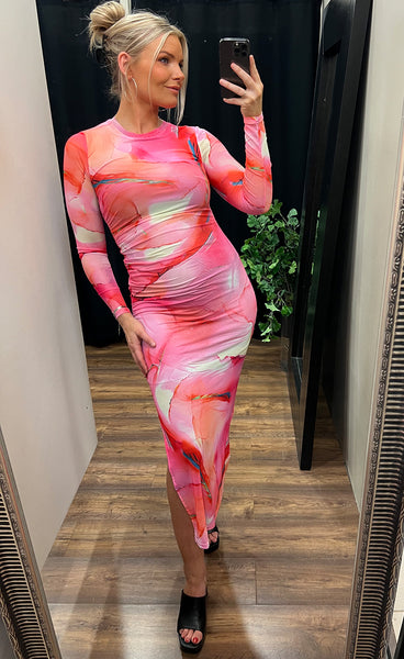 Tamara mesh dress - pink marble