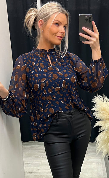 Pleats blouse 1 - peacoat mix