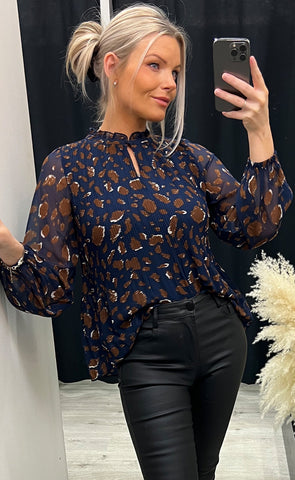 Pleats blouse 1 - peacoat mix