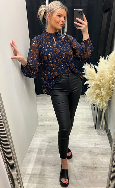 Pleats blouse 1 - peacoat mix