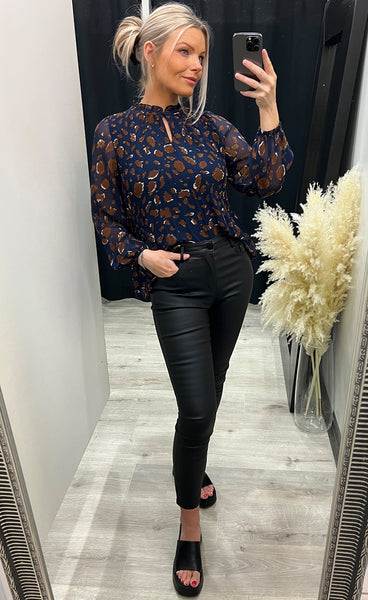 Pleats blouse 1 - peacoat mix