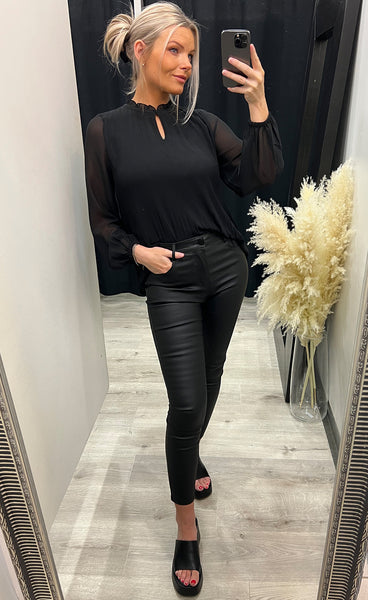 Pleats blouse 1 - black