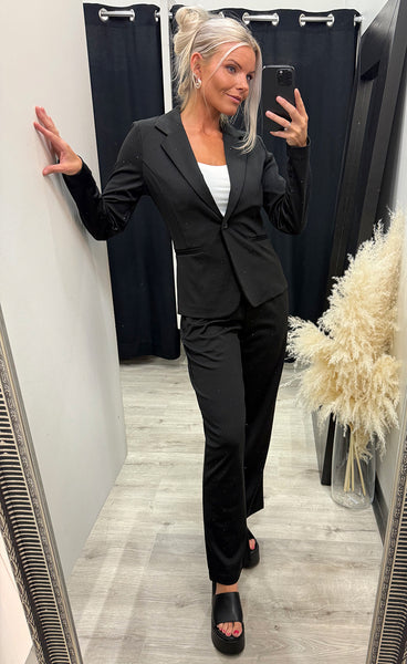 Kate rhinestone blazer - black