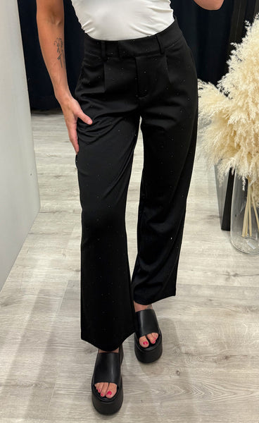 Kate rhinestone pants - black