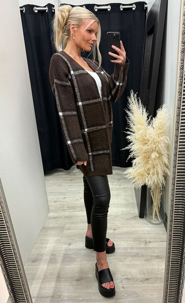 b.young Odell check cardigan - java large check