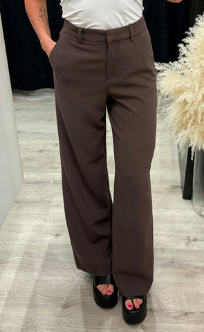 Macy michelle HW wide pants - hot fudge