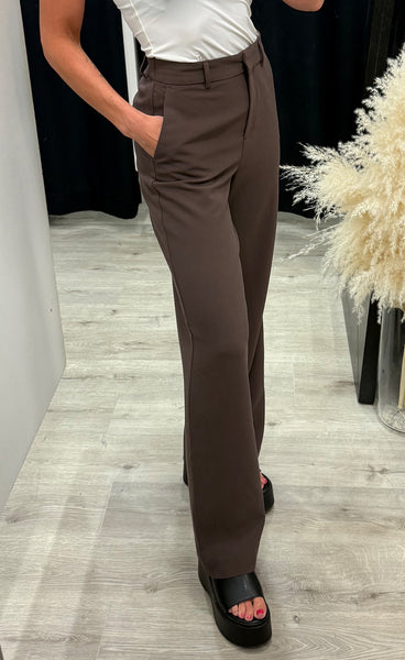 Macy michelle HW wide pants - hot fudge