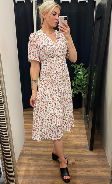 Neomina dress - persimmon flower