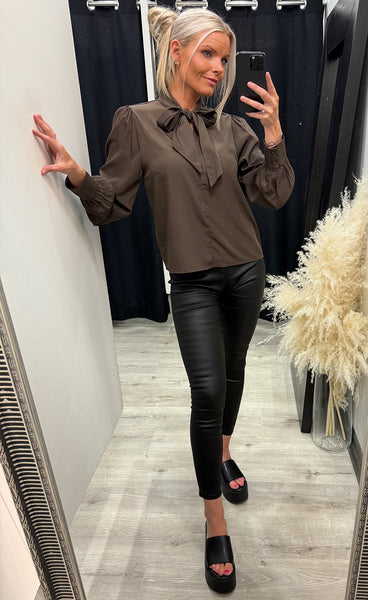 Juliana tie top - hot fudge