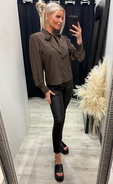 Juliana tie top - hot fudge