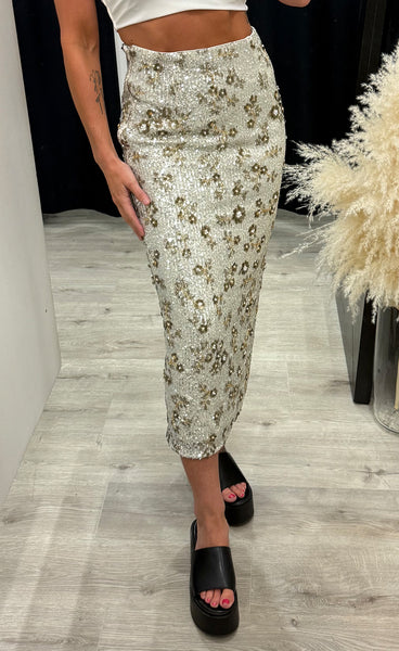 Magnolia HW skirt - silver/coco