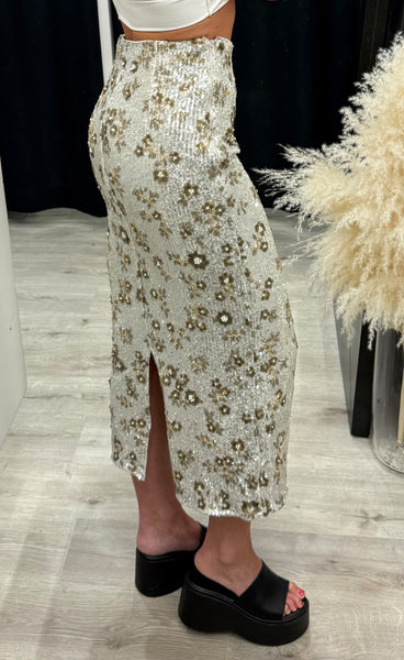 Magnolia HW skirt - silver/coco