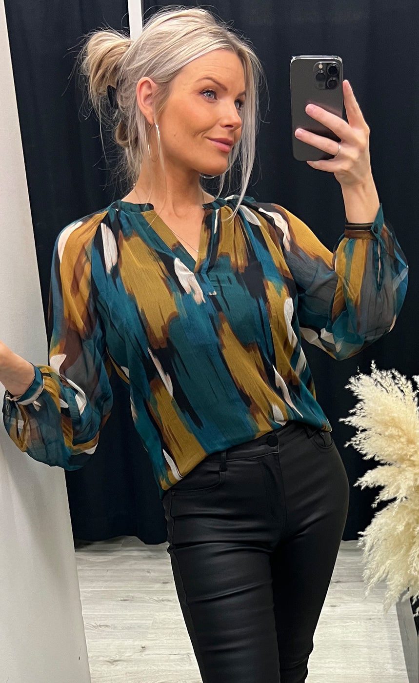 Cheaky blouse 1 - breen mix