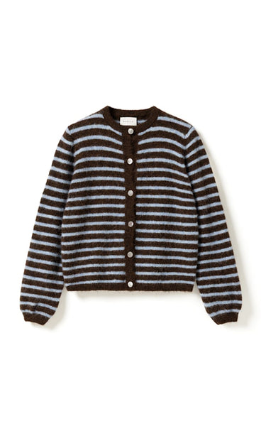 NOELLA N-Mertice knit cardigan - brown blue stripe