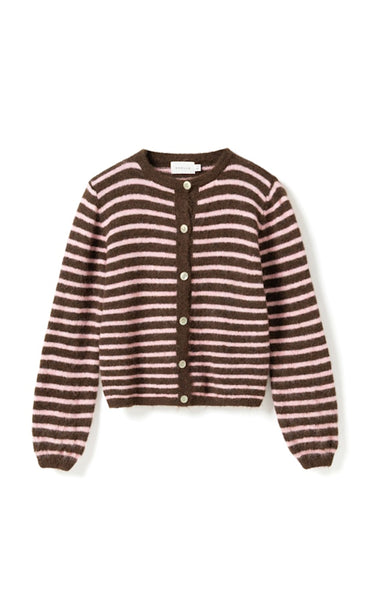 NOELLA N-Mertice knit cardigan - brown rose stripe