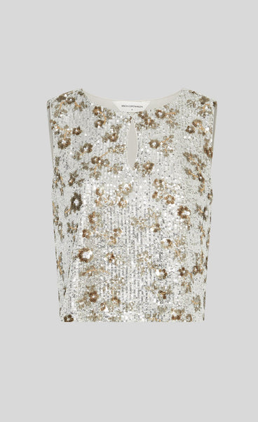 Magnolia top - silver/coco