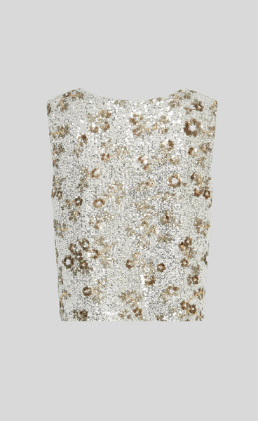 Magnolia top - silver/coco