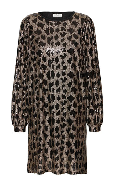 Morgan dress - black champagne animal