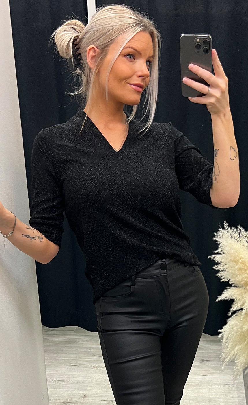 Cavila blouse - black glitter