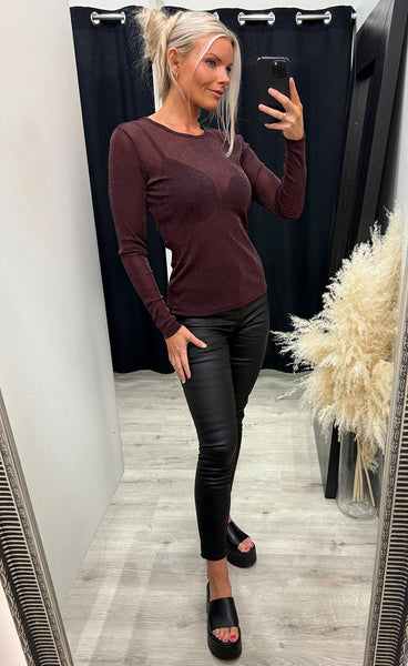 Round neck blouse - wine