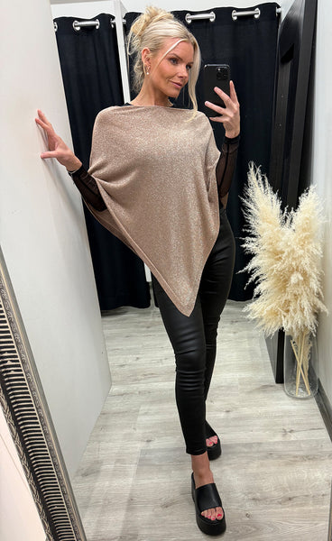 Glitter poncho 6069 - gold