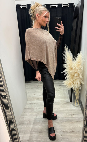 Glitter poncho 6069 - gold