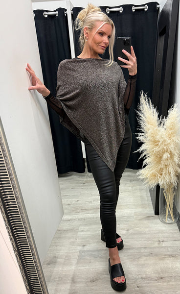 Glitter poncho 6069 - choco