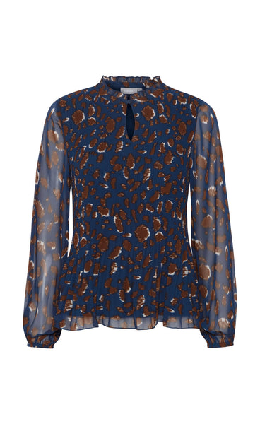 Pleats blouse 1 - peacoat mix