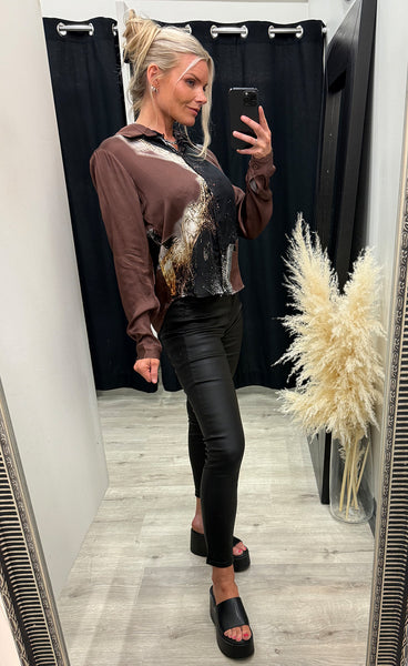 NÜ Fleur blouse - bordeaux mix