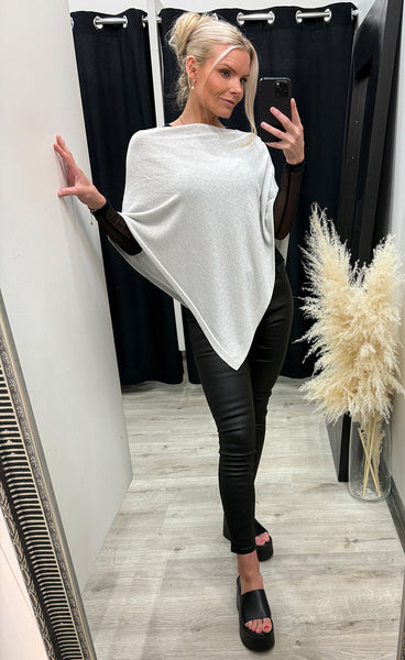 Glitter poncho 6069 - silver