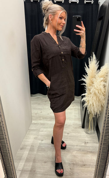 Luca short dress - espresso