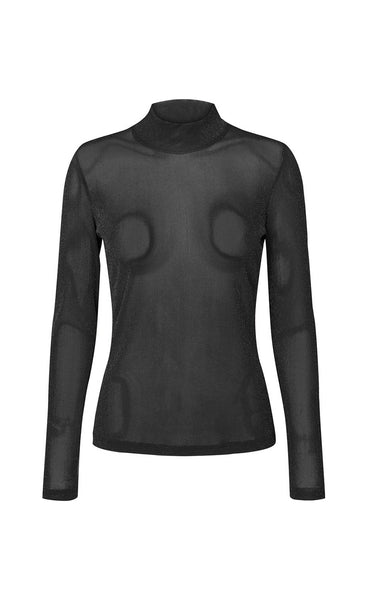 Roll neck blouse - black