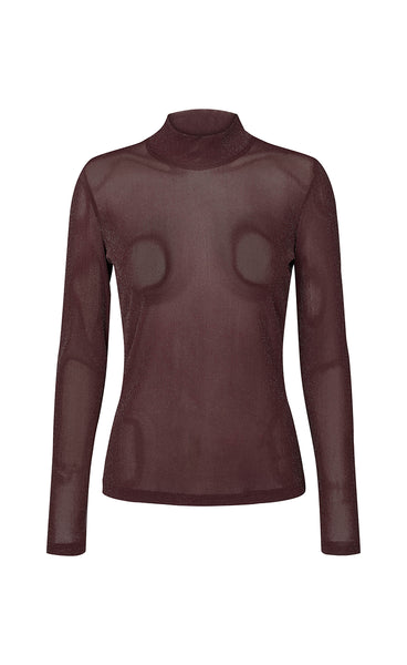 Roll neck blouse - wine