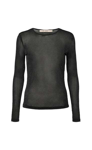 Round neck blouse - black