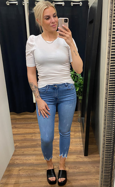 Audie puff tee - bright white