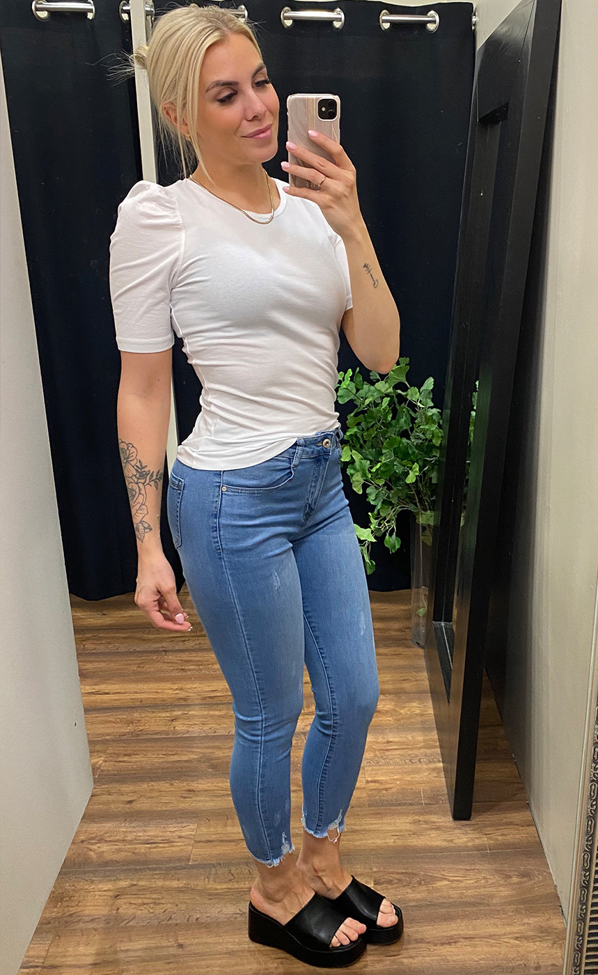 Audie puff tee - bright white