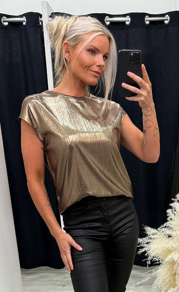 Talia tee 1 - chocolate metallic